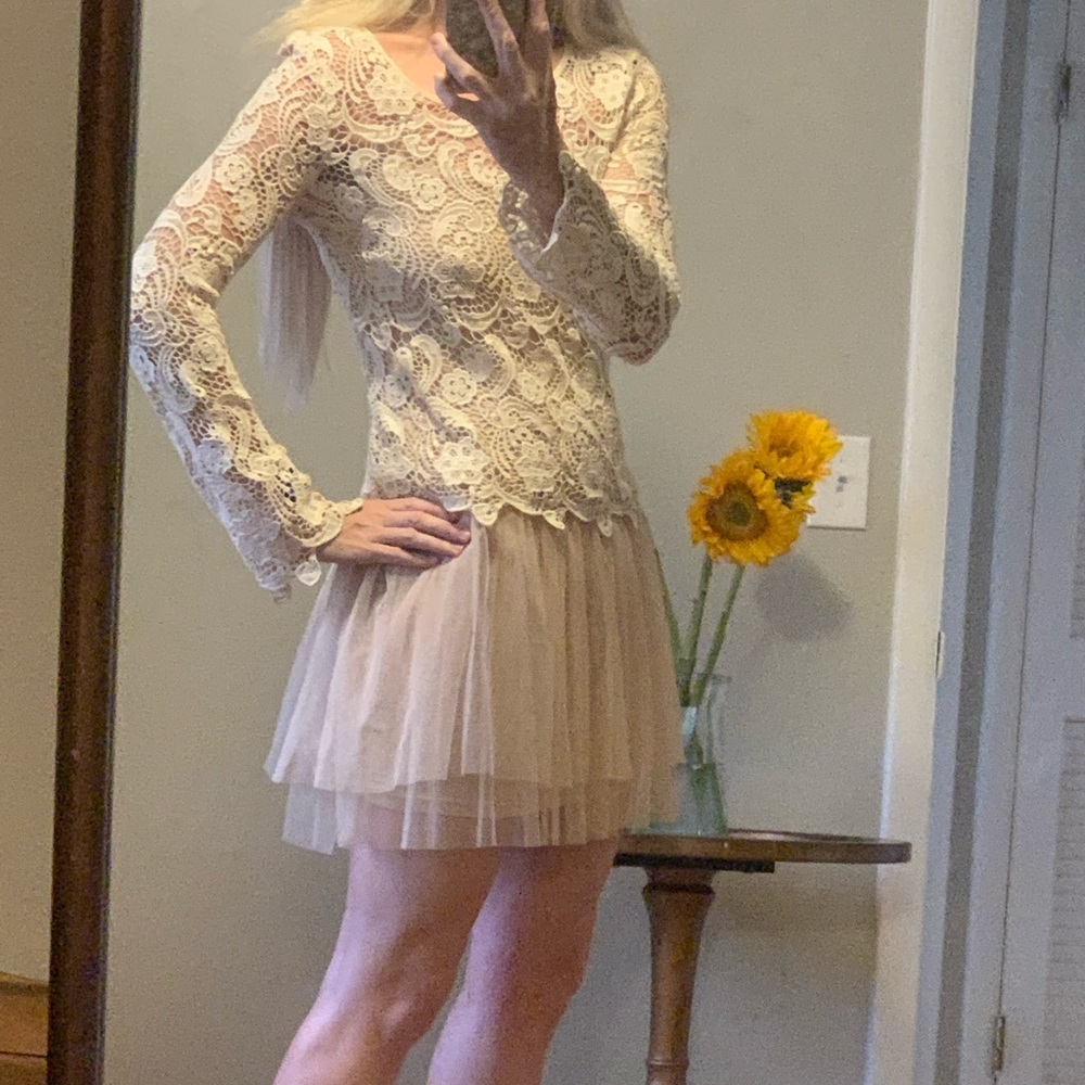 Cute boho dress with sweater